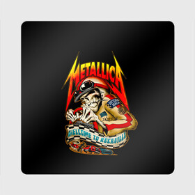 Магнит виниловый Квадрат с принтом Metallica WELCOME TO ROCKVILLE в городе Новоалтайск, полимерный материал с магнитным слоем | размер 9*9 см, закругленные углы | Тематика изображения на принте: hard | heavy | james hetfield | kirk hammett | lars ulrich | metallica | music | robert trujillo | rock band | thrash | thrashmetal | джеймс хэтфилд | кирк хэмметт | ларс ульрих | метал | металика | металлика | музыка | роберт трухильо | рок группа | трэш