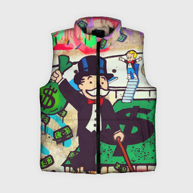 Женский жилет утепленный 3D с принтом Alec Monopoly ART в городе Новоалтайск,  |  | алек монополи арт | баксы | бернарде мейдоффе | граффити | доллары | личный самолет | мужчина с усами | уличное искусство | художник алек