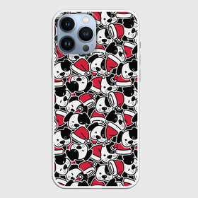 Чехол для iPhone 13 Pro Max с принтом Щенки и красные колпаки в городе Новоалтайск,  |  | Тематика изображения на принте: caps | christmas | dogs | new year | puppies | red hats | santa claus | santas | деды морозы | колпаки | красные шапки | новый год | рождество | санта клаусы | собаки | щенки
