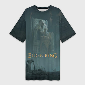 Платье-футболка 3D с принтом Elden ring  Владыка на троне в городе Новоалтайск,  |  | action | art | elden | from | game | namco | ring | rpg | software | undead | джордж | игра | кольцо | мартин | междуземье | миядзаки | пепельный | погасший | потускневший | фэнтези | хидэтака | элден