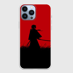 Чехол для iPhone 13 Pro Max с принтом Самурай в поле в городе Новоалтайск,  |  | воин | воин в поле | минимализм | поле | рисунок | самурай