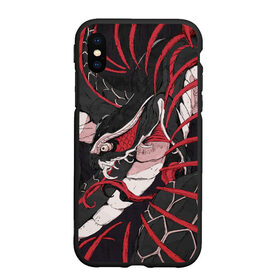 Чехол для iPhone XS Max матовый с принтом Хищная Абстракция в городе Новоалтайск, Силикон | Область печати: задняя сторона чехла, без боковых панелей | абстракция | змеи | позвоночник | скелет | хищник