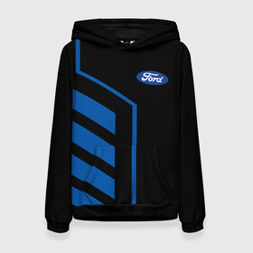Женская толстовка 3D с принтом Форд, Ford в городе Новоалтайск, 100% полиэстер  | двухслойный капюшон со шнурком для регулировки, мягкие манжеты на рукавах и по низу толстовки, спереди карман-кенгуру с мягким внутренним слоем. | bronco | capri | cougar | crown victoria | econoline | econovan | ecosport | edge | escape | falcon | ford | max | авто | автомобиль | знак | лого | машина | символ | тачка | форд | форт | эмблема