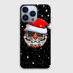 Чехол для iPhone 13 Pro с принтом Новогодний Тигр   New Years Tiger в городе Новоалтайск,  |  | cat | tiger | год тигра | дед мороз | зверь | кошка | новый год | рождество | санта | символ года | снег | снежинка | тигр | хищник