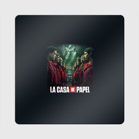Магнит виниловый Квадрат с принтом ПЕРСОНАЖИ БУМАЖНЫЙ ДОМ - LA CASA DE PAPEL в городе Новоалтайск, полимерный материал с магнитным слоем | размер 9*9 см, закругленные углы | Тематика изображения на принте: bella ciao | la casa de papel | бумажный дом | ла каса де | ла каса де папель | ла каса де пепел | лакаса | сериал | фильм