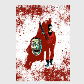 Скетчбук с принтом БУМАЖНЫЙ ДОМ КРАСКА- LA CASA DE PAPEL BELLA CIAO в городе Новоалтайск, 100% бумага
 | 48 листов, плотность листов — 100 г/м2, плотность картонной обложки — 250 г/м2. Листы скреплены сверху удобной пружинной спиралью | Тематика изображения на принте: bella ciao | la casa de papel | бумажный дом | ла каса де | ла каса де папель | ла каса де пепел | лакаса | сериал | фильм