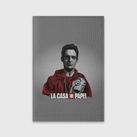 Обложка для паспорта матовая кожа с принтом LA CASA DE PAPEL - БУМАЖНЫЙ ДОМ СЕРИАЛ в городе Новоалтайск, натуральная матовая кожа | размер 19,3 х 13,7 см; прозрачные пластиковые крепления | Тематика изображения на принте: bella ciao | la casa de papel | бумажный дом | ла каса де | ла каса де папель | ла каса де пепел | лакаса | сериал | фильм