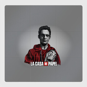 Магнитный плакат 3Х3 с принтом LA CASA DE PAPEL - БУМАЖНЫЙ ДОМ СЕРИАЛ в городе Новоалтайск, Полимерный материал с магнитным слоем | 9 деталей размером 9*9 см | Тематика изображения на принте: bella ciao | la casa de papel | бумажный дом | ла каса де | ла каса де папель | ла каса де пепел | лакаса | сериал | фильм