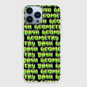 Чехол для iPhone 13 Pro Max с принтом GEOMETRY DASH PATTERN LOGO в городе Новоалтайск,  |  | Тематика изображения на принте: 2d | arcade | demon | game | geometry dash | levels | meltdown | robtop | smile | аркада | геометрический тире | демон | раннер | смайлы | уровни | эмоции
