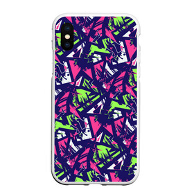 Чехол для iPhone XS Max матовый с принтом Неоновая Геометрия / Neon Geometry в городе Новоалтайск, Силикон | Область печати: задняя сторона чехла, без боковых панелей | geometry | neon | urban | абстракция | брызги | геометрия | кислотный | неон | треугольник | уличный