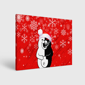 Холст прямоугольный с принтом НОВОГОДНИЙ MONOKUMA. в городе Новоалтайск, 100% ПВХ |  | 2022 | anime | black  white | danganronpa | happy new year | kurokuma | merry christmas | monodam | monokuma | monomi | monotaro | pink | shirokuma | аниме | год тигра | зима близко | мoноми | монокума | нг | новогодний | новый год | новый 