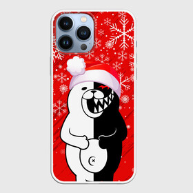 Чехол для iPhone 13 Pro Max с принтом НОВОГОДНИЙ MONOKUMA. в городе Новоалтайск,  |  | Тематика изображения на принте: 2022 | anime | black  white | danganronpa | happy new year | kurokuma | merry christmas | monodam | monokuma | monomi | monotaro | pink | shirokuma | аниме | год тигра | зима близко | мoноми | монокума | нг | новогодний | новый год | новый 