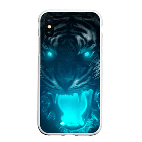 Чехол для iPhone XS Max матовый с принтом Неоновый водяной тигр 2022 в городе Новоалтайск, Силикон | Область печати: задняя сторона чехла, без боковых панелей | 2022 | водяной тигр | неон | новый год | тигр