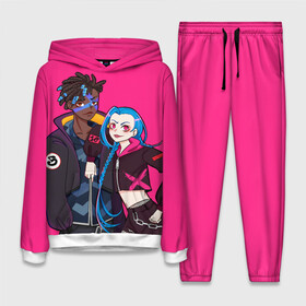 Женский костюм 3D (с толстовкой) с принтом Ekko and Jinx в городе Новоалтайск,  |  | arcane | jinx | league of legends | lol | moba | аркейн | джинкс | жинкс | лига легенд | лол | моба