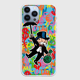 Чехол для iPhone 13 Pro Max с принтом Alec Monopoly Капиталист с деньгами в городе Новоалтайск,  |  | alec monopoly | art | capitalist | graffiti | money | retro | street style | urban style | алек монополи | арт | граффити | деньги | доллар | искусство | капиталист | кляксы | миллионер | монополия | ретро | рисунки | современное искусст