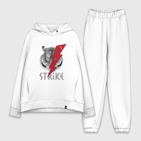 Женский костюм хлопок Oversize с принтом Тигр - Настоящий хищник Strike в городе Новоалтайск,  |  | strike | tiger | восточный тигр | год тигра | голова | кошка | тигр | тигренок | хищник