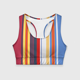 Женский спортивный топ 3D с принтом Stripes Abstract в городе Новоалтайск, 82% полиэстер, 18% спандекс Ткань безопасна для здоровья, позволяет коже дышать, не мнется и не растягивается |  | абстракция | акриловая | акриловый | без лишнего | белую | белый | в полоску | голубую | желтую | желтый | красную | красный | линии | на каждый день | полоски | разноцветная | разноцветное