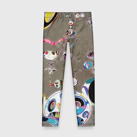 Детские леггинсы 3D с принтом Takashi Murakami арт с языками в городе Новоалтайск, полиэстер 85%, спандекс 15% | эластичный пояс, зауженный крой | takashi murakami | арт | арт с языками | граффити | мураками | такаси | такаси мураками | токио | уличное граффити | языки | япония