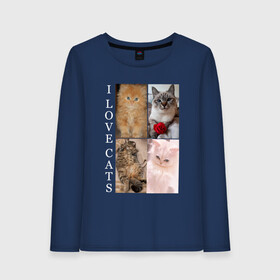 Женский лонгслив хлопок с принтом I LOVE CATS Я ЛЮБЛЮ КОШЕК в городе Новоалтайск, 100% хлопок |  | animal | cat | love | meow | домашние | животные | звери | киса | коты | котэ | кошки | любовь | мяу | пушистый
