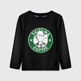 Детский лонгслив 3D с принтом ONE PUNCH MAN OK COFFEE в городе Новоалтайск, 100% полиэстер | длинные рукава, круглый вырез горловины, полуприлегающий силуэт
 | one punch man | onepunch man | onepunchman | oppai | saitama | ван панч мен | ванпанч мен | ванпанчмен | макото миядзаки | сайтама | человек один удар