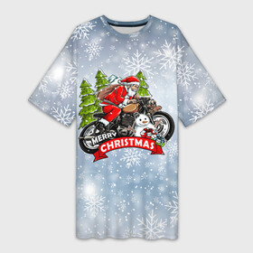 Платье-футболка 3D с принтом Санта Байкер  Santa on the motorbike в городе Новоалтайск,  |  | bike | christmas | moto | santa | байк | дед мороз | елка | зима | мотоцикл | новый год | подарок | рождество | санта | снег | снеговик | снежинка