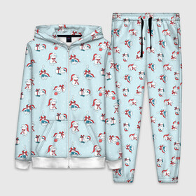 Женский костюм 3D с принтом Новогодние Котята паттерн   New Years Kittens pattern в городе Новоалтайск,  |  | cat | kitty | meow | дед мороз | зима | киса | кискис | кот | котенок | кошка | мяу | новый год | рождество | снег | снежинка