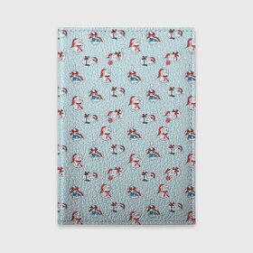 Обложка для автодокументов Новогодние Котята паттерн New Years Kittens pattern: в городе Новоалтайск, натуральная кожа | размер 19,9*13 см; внутри 4 больших “конверта” для документов и один маленький отдел — туда идеально встанут права | cat | kitty | meow | дед мороз | зима | киса | кискис | кот | котенок | кошка | мяу | новый год | рождество | снег | снежинка