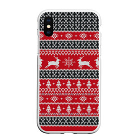 Чехол для iPhone XS Max матовый с принтом НОВОГОДНИЙ УЗОР С ОЛЕНЯМИ в городе Новоалтайск, Силикон | Область печати: задняя сторона чехла, без боковых панелей | background | christmas | christmas pattern | deer | holiday | knitted pattern | new year | pattern | snowflakes | texture | tree | вязаный узор | елка | елочка | новогодний узор | новый год | олени | паттерн | праздник | рождество | снежинки | текстура | 