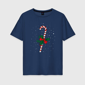 Женская футболка хлопок Oversize с принтом New Years sweetness в городе Новоалтайск, 100% хлопок | свободный крой, круглый ворот, спущенный рукав, длина до линии бедер
 | 2022 | 2022 год | family look | happy new year | santa | год тигра | дед мороз | каникулы | мороз | новогодний свитер | новый год | новый год 2022 | новый год тигра | оливье | праздник | рождество | санта клаус