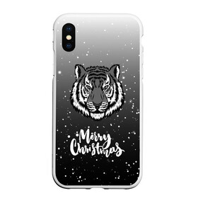 Чехол для iPhone XS Max матовый с принтом Merry Christmas Год Тигра 2022. в городе Новоалтайск, Силикон | Область печати: задняя сторона чехла, без боковых панелей | 2022 | happy new year | merry christmas | год тигра | зима близко | нг | новогодний | новогодний тигр | новогодняя символика | новый год | новый год 2022 | рождество | символ 2022 года | снег | снежинки | тигр