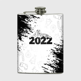 Фляга с принтом Тигр отдыхает на цифре 2022. в городе Новоалтайск, металлический корпус | емкость 0,22 л, размер 125 х 94 мм. Виниловая наклейка запечатывается полностью | Тематика изображения на принте: 2022 | happy new year | merry christmas | год тигра | зима близко | нг | новогодний | новогодний тигр | новогодняя символика | новый год | новый год 2022 | рождество | символ 2022 года | снег | снежинки | тигр