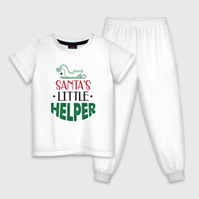Детская пижама хлопок с принтом Santa s littke helper в городе Новоалтайск, 100% хлопок |  брюки и футболка прямого кроя, без карманов, на брюках мягкая резинка на поясе и по низу штанин
 | 2022 | 2022 год | happy new year | santa | год тигра | дед мороз | каникулы | мороз | новогодний свитер | новый год | новый год 2022 | новый год тигра | оливье | праздник | рождество | санта клаус | свитер новогодний