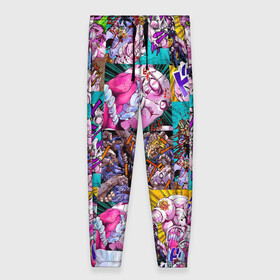 Женские брюки 3D с принтом JOJO KILLER QUEEN КОРОЛЕВА УБИЙЦА УЗОР PATTERN в городе Новоалтайск, полиэстер 100% | прямой крой, два кармана без застежек по бокам, с мягкой трикотажной резинкой на поясе и по низу штанин. В поясе для дополнительного комфорта — широкие завязки | adventure | jojo | jojos bizarre | jojos bizarre adventure | killer queen | yare yare daze | аниме | джоджо | манга | яре яре дазе