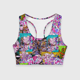 Женский спортивный топ 3D с принтом JOJO KILLER QUEEN КОРОЛЕВА УБИЙЦА УЗОР PATTERN в городе Новоалтайск, 82% полиэстер, 18% спандекс Ткань безопасна для здоровья, позволяет коже дышать, не мнется и не растягивается |  | adventure | jojo | jojos bizarre | jojos bizarre adventure | killer queen | yare yare daze | аниме | джоджо | манга | яре яре дазе