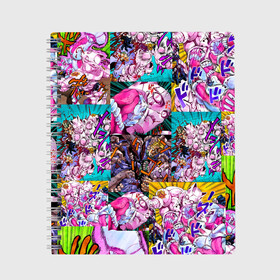Тетрадь с принтом JOJO KILLER QUEEN КОРОЛЕВА УБИЙЦА УЗОР PATTERN в городе Новоалтайск, 100% бумага | 48 листов, плотность листов — 60 г/м2, плотность картонной обложки — 250 г/м2. Листы скреплены сбоку удобной пружинной спиралью. Уголки страниц и обложки скругленные. Цвет линий — светло-серый
 | adventure | jojo | jojos bizarre | jojos bizarre adventure | killer queen | yare yare daze | аниме | джоджо | манга | яре яре дазе