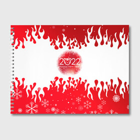 Альбом для рисования с принтом Happy New Year Fire. в городе Новоалтайск, 100% бумага
 | матовая бумага, плотность 200 мг. | Тематика изображения на принте: 2022 | fire | happy new year | merry christmas | год тигра | зима близко | нг | новогодний | новогодний тигр | новогодняя символика | новый год | новый год 2022 | рождество | символ 2022 года | снег | снежинки | тигр
