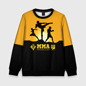 Детский свитшот 3D с принтом ММА (Mixed Martial Arts) в городе Новоалтайск, 100% полиэстер | свободная посадка, прямой крой, мягкая тканевая резинка на рукавах и понизу свитшота | Тематика изображения на принте: bellator | boxing | fight club | mixed martial arts | ufc | айкидо | беллатор | боевые искусства | боец | бои | бои без правил | бойцовский клуб | бокс | борьба | воин | джиуджитсу | дзюдо | единоборства | карате | кикбоксинг