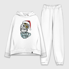 Женский костюм хлопок Oversize с принтом X mas Owl в городе Новоалтайск,  |  | 2022 | 2022 год | happy new year | santa | год тигра | дед мороз | каникулы | мороз | новогодний свитер | новый год | новый год 2022 | новый год тигра | оливье | праздник | рождество | санта клаус | свитер новогодний