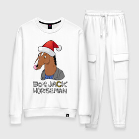 Женский костюм хлопок с принтом Bo Ho Ho Jack Horseman в городе Новоалтайск, 100% хлопок | на свитшоте круглая горловина, мягкая резинка по низу. Брюки заужены к низу, на них два вида карманов: два 