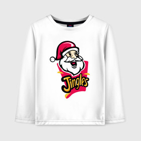 Детский лонгслив хлопок с принтом Santa Jingles в городе Новоалтайск, 100% хлопок | круглый вырез горловины, полуприлегающий силуэт, длина до линии бедер | Тематика изображения на принте: 2022 | 2022 год | happy new year | santa | год тигра | дед мороз | каникулы | мороз | новогодний свитер | новый год | новый год 2022 | новый год тигра | оливье | праздник | рождество | санта клаус | свитер новогодний