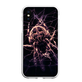 Чехол для iPhone XS Max матовый с принтом Паук (neon) в городе Новоалтайск, Силикон | Область печати: задняя сторона чехла, без боковых панелей | black | insect | neon | spider | tarantula | web | насекомое | неоновый | паук | паутина | тарантул | черный