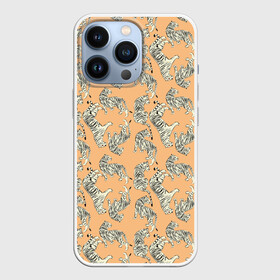 Чехол для iPhone 13 Pro с принтом Тигры на оранжевом паттерн в городе Новоалтайск,  |  | tiger | восточный тигр | год тигра | кошка | паттерн | тигр | тигренок | хищник