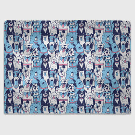 Плед 3D с принтом Забавные Пёсели паттерн Funny Dogs pattern в городе Новоалтайск, 100% полиэстер | закругленные углы, все края обработаны. Ткань не мнется и не растягивается | dog | бульдог | далматинец | йорк | мопс | песик | порода | смешной | собака