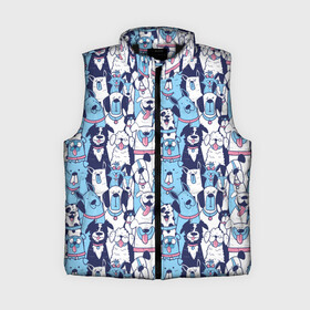 Женский жилет утепленный 3D с принтом Забавные Пёсели паттерн   Funny Dogs pattern в городе Новоалтайск,  |  | dog | бульдог | далматинец | йорк | мопс | песик | порода | смешной | собака