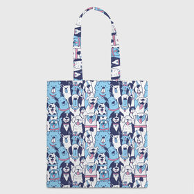 Шоппер 3D с принтом Забавные Пёсели паттерн Funny Dogs pattern в городе Новоалтайск, 100% полиэстер | Плотность: 200 г/м2; Размер: 34×35 см; Высота лямок: 30 см | dog | бульдог | далматинец | йорк | мопс | песик | порода | смешной | собака