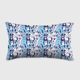 Подушка 3D антистресс с принтом Забавные Пёсели паттерн Funny Dogs pattern в городе Новоалтайск, наволочка — 100% полиэстер, наполнитель — вспененный полистирол | состоит из подушки и наволочки на молнии | dog | бульдог | далматинец | йорк | мопс | песик | порода | смешной | собака