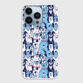 Чехол для iPhone 13 Pro с принтом Забавные Пёсели паттерн   Funny Dogs pattern в городе Новоалтайск,  |  | Тематика изображения на принте: dog | бульдог | далматинец | йорк | мопс | песик | порода | смешной | собака