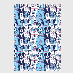 Скетчбук с принтом Забавные Пёсели паттерн Funny Dogs pattern в городе Новоалтайск, 100% бумага
 | 48 листов, плотность листов — 100 г/м2, плотность картонной обложки — 250 г/м2. Листы скреплены сверху удобной пружинной спиралью | dog | бульдог | далматинец | йорк | мопс | песик | порода | смешной | собака