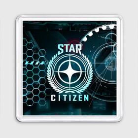 Магнит 55*55 с принтом Star Citizen (Стар Ситизен) в городе Новоалтайск, Пластик | Размер: 65*65 мм; Размер печати: 55*55 мм | squadron 42 | star citizen | галактика | игры | космического симулятора | космос