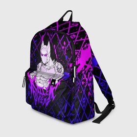 Рюкзак 3D с принтом JOJO / KILLER QUEEN / КОРОЛЕВА УБИЙЦА / ART в городе Новоалтайск, 100% полиэстер | лямки с регулируемой длиной, сверху петелька, чтобы рюкзак можно было повесить на вешалку. Основное отделение закрывается на молнию, как и внешний карман. Внутри два дополнительных кармана, один из которых закрывается на молнию. По бокам два дополнительных кармашка | Тематика изображения на принте: adventure | jojo | jojos bizarre | jojos bizarre adventure | killer queen | pattern | yare yare daze | аниме | брызги | джоджо | манга | узор | яре яре дазе